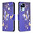 Leather Case Stands Fashionable Pattern Flip Cover Holder B03F for Xiaomi Mi 12T 5G Navy Blue