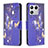 Leather Case Stands Fashionable Pattern Flip Cover Holder B03F for Xiaomi Mi 13 5G Navy Blue