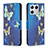 Leather Case Stands Fashionable Pattern Flip Cover Holder B03F for Xiaomi Mi 13 5G Sky Blue