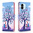 Leather Case Stands Fashionable Pattern Flip Cover Holder B03F for Xiaomi Poco C50 Clove Purple