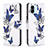 Leather Case Stands Fashionable Pattern Flip Cover Holder B03F for Xiaomi Poco C51 Blue