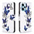 Leather Case Stands Fashionable Pattern Flip Cover Holder B03F for Xiaomi Poco F5 5G Navy Blue