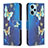 Leather Case Stands Fashionable Pattern Flip Cover Holder B03F for Xiaomi Poco F5 5G Sky Blue