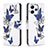 Leather Case Stands Fashionable Pattern Flip Cover Holder B03F for Xiaomi Redmi 12 4G Blue