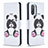 Leather Case Stands Fashionable Pattern Flip Cover Holder B03F for Xiaomi Redmi K40 5G White