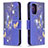 Leather Case Stands Fashionable Pattern Flip Cover Holder B03F for Xiaomi Redmi Note 10 4G Navy Blue