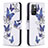 Leather Case Stands Fashionable Pattern Flip Cover Holder B03F for Xiaomi Redmi Note 11 4G (2021) Blue