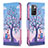 Leather Case Stands Fashionable Pattern Flip Cover Holder B03F for Xiaomi Redmi Note 11 4G (2021) Clove Purple