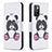 Leather Case Stands Fashionable Pattern Flip Cover Holder B03F for Xiaomi Redmi Note 11 4G (2021) White