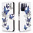 Leather Case Stands Fashionable Pattern Flip Cover Holder B03F for Xiaomi Redmi Note 11 5G Blue