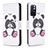 Leather Case Stands Fashionable Pattern Flip Cover Holder B03F for Xiaomi Redmi Note 11 5G White