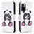 Leather Case Stands Fashionable Pattern Flip Cover Holder B03F for Xiaomi Redmi Note 11 Pro+ Plus 5G White