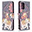 Leather Case Stands Fashionable Pattern Flip Cover Holder B03F for Xiaomi Redmi Note 11 SE India 4G