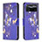 Leather Case Stands Fashionable Pattern Flip Cover Holder B03F for Xiaomi Redmi Note 11E Pro 5G Navy Blue