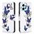 Leather Case Stands Fashionable Pattern Flip Cover Holder B03F for Xiaomi Redmi Note 12 4G Blue