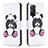 Leather Case Stands Fashionable Pattern Flip Cover Holder B03F for Xiaomi Redmi Note 12 Pro 4G White