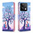 Leather Case Stands Fashionable Pattern Flip Cover Holder B03F for Xiaomi Redmi Note 13 5G Clove Purple