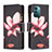 Leather Case Stands Fashionable Pattern Flip Cover Holder B04F for Nokia G11