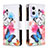 Leather Case Stands Fashionable Pattern Flip Cover Holder B04F for Oppo A96 5G Colorful