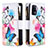 Leather Case Stands Fashionable Pattern Flip Cover Holder B04F for Oppo Reno5 F Colorful