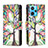 Leather Case Stands Fashionable Pattern Flip Cover Holder B04F for Realme 9 4G