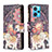 Leather Case Stands Fashionable Pattern Flip Cover Holder B04F for Realme 9 4G