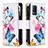 Leather Case Stands Fashionable Pattern Flip Cover Holder B04F for Realme 9 5G India