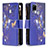 Leather Case Stands Fashionable Pattern Flip Cover Holder B04F for Realme C25 Navy Blue