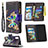 Leather Case Stands Fashionable Pattern Flip Cover Holder B04F for Samsung Galaxy A01 SM-A015