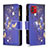 Leather Case Stands Fashionable Pattern Flip Cover Holder B04F for Samsung Galaxy A03 Navy Blue