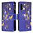 Leather Case Stands Fashionable Pattern Flip Cover Holder B04F for Samsung Galaxy A04s Navy Blue