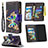 Leather Case Stands Fashionable Pattern Flip Cover Holder B04F for Samsung Galaxy A10