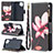 Leather Case Stands Fashionable Pattern Flip Cover Holder B04F for Samsung Galaxy A12