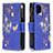 Leather Case Stands Fashionable Pattern Flip Cover Holder B04F for Samsung Galaxy A12 Nacho Navy Blue