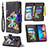 Leather Case Stands Fashionable Pattern Flip Cover Holder B04F for Samsung Galaxy A30