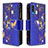 Leather Case Stands Fashionable Pattern Flip Cover Holder B04F for Samsung Galaxy A30S Navy Blue