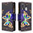 Leather Case Stands Fashionable Pattern Flip Cover Holder B04F for Samsung Galaxy A40 Black