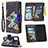 Leather Case Stands Fashionable Pattern Flip Cover Holder B04F for Samsung Galaxy A41