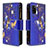 Leather Case Stands Fashionable Pattern Flip Cover Holder B04F for Samsung Galaxy A41 Navy Blue