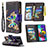 Leather Case Stands Fashionable Pattern Flip Cover Holder B04F for Samsung Galaxy A51 5G