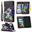 Leather Case Stands Fashionable Pattern Flip Cover Holder B04F for Samsung Galaxy A70E