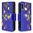 Leather Case Stands Fashionable Pattern Flip Cover Holder B04F for Samsung Galaxy A70E Navy Blue