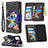 Leather Case Stands Fashionable Pattern Flip Cover Holder B04F for Samsung Galaxy A71 4G A715