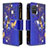Leather Case Stands Fashionable Pattern Flip Cover Holder B04F for Samsung Galaxy A71 4G A715 Navy Blue