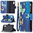 Leather Case Stands Fashionable Pattern Flip Cover Holder B04F for Samsung Galaxy M02