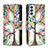 Leather Case Stands Fashionable Pattern Flip Cover Holder B04F for Samsung Galaxy M23 5G Green