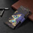 Leather Case Stands Fashionable Pattern Flip Cover Holder B04F for Samsung Galaxy M32 4G