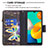 Leather Case Stands Fashionable Pattern Flip Cover Holder B04F for Samsung Galaxy M32 4G