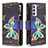 Leather Case Stands Fashionable Pattern Flip Cover Holder B04F for Samsung Galaxy Quantum2 5G