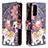 Leather Case Stands Fashionable Pattern Flip Cover Holder B04F for Samsung Galaxy S20 FE 4G Brown